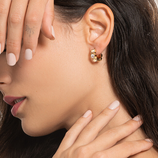 Guess Nadčasové pozlacené náušnice Crazy Earrings JUBE03305JWYGRST/U