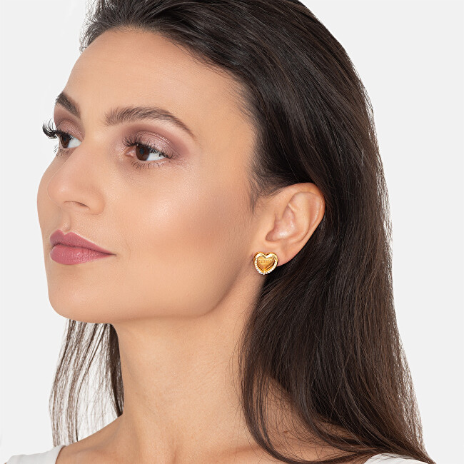Guess Nádherné ocelové náušnice Srdíčka Mon Amour JUBE04609JWRHT/U