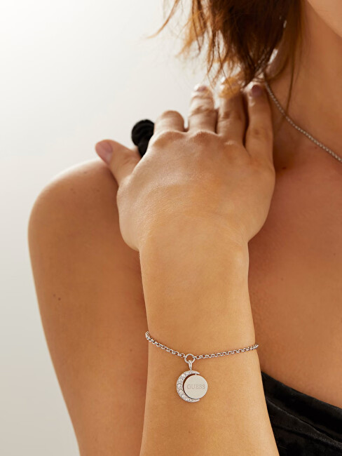 Guess Ocelový náramek s krystaly Moon Phases JUBB01198JWRH