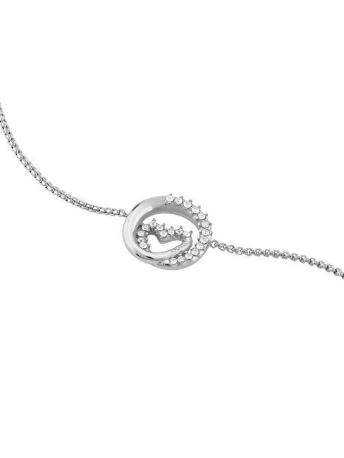 Guess Ocelový náramek s krystaly Srdce Iconique JUBB05527JWRH