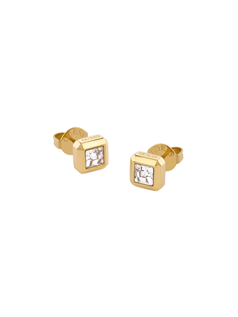 Guess Oslnivé pozlacené náušnice Ace Of Diamonds JUBE06180JWYGT/U