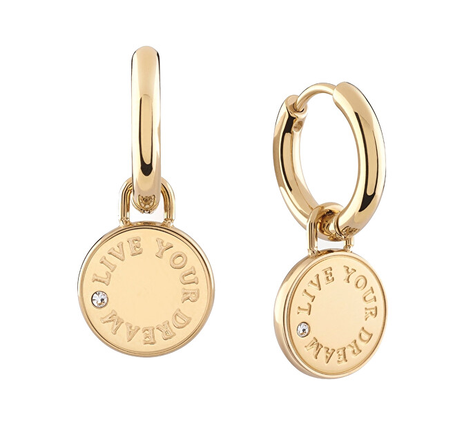 Guess Pozlacené náušnice s přívěsky 2v1 Dreaming Guess JUBE03131JWYGT/U