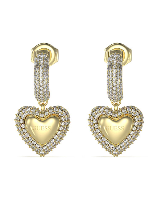 Guess Pozlacené ocelové náušnice Beloved JUBE05021JWYGT/U