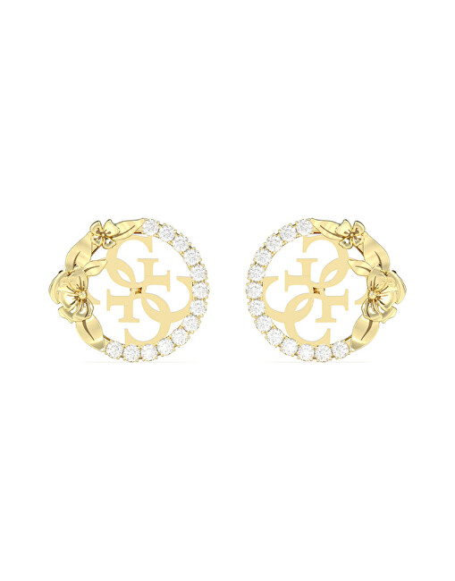 Guess Pozlacené peckové náušnice 4 Love JUBE05041JWYGT/U