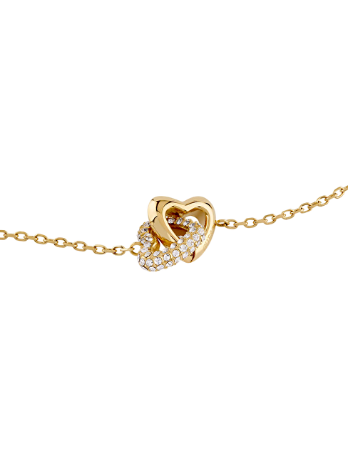 Guess Pozlacený náramek Propojené srdce Beloved JUBB06014JWYG