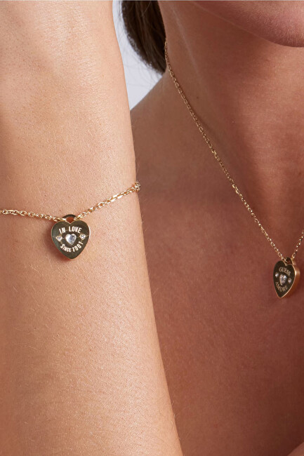 Guess Půvabný pozlacený náramek Guess Amore JUBB05057JWYG