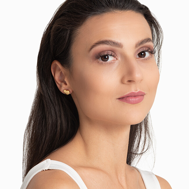 Guess Slušivé oceľové náušnice Srdce JUBE02171JWRHT/U