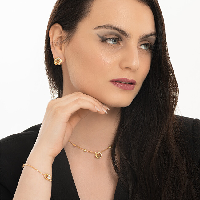 Guess Slušivý pozlacený náhrdelník 4 Love JUBN05038JWYGT/U