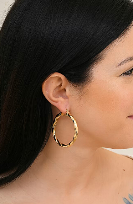Guess Stylové kruhové náušnice Hoops I Did It Again JUBE04184JWRHT/U