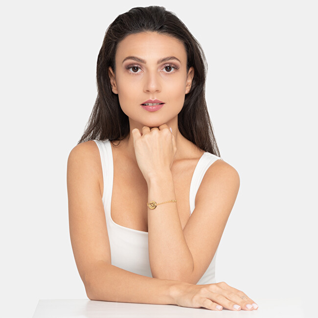Guess Stylový pozlacený náramek 4G Loop JUBB02289JWYGBK