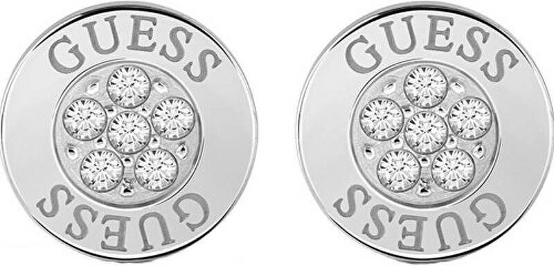 Guess Třpytivé peckové náušnice s krystaly Swarovski UBE78022