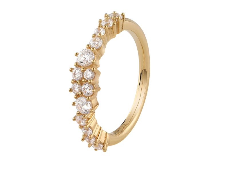 Guess Pozlacený prsten se zirkony Jardin JSBR04480JWYG