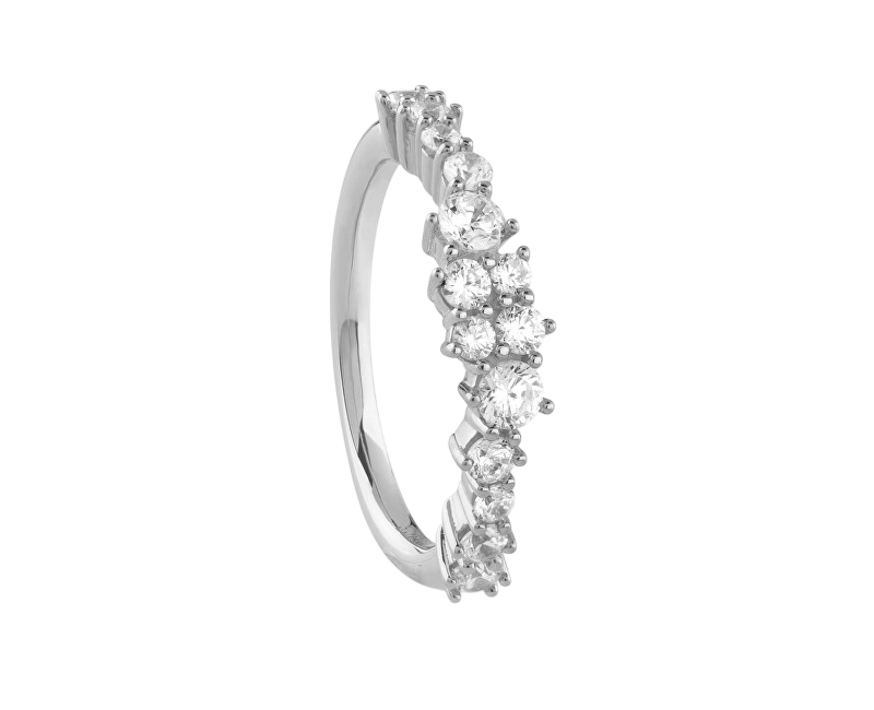 Guess Stříbrný prsten se zirkony Jardin JSBR04486JWRH