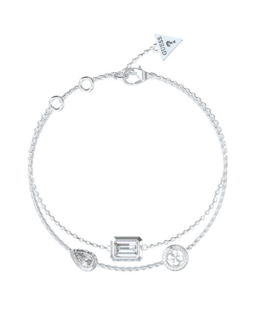 Guess Dvojitý ocelový náramek se zirkony 4G Light JUBB05237JWRH