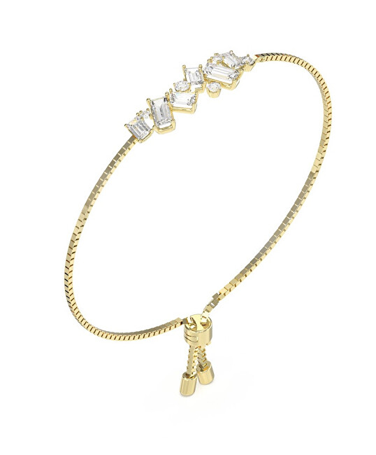 Guess Pozlacený náramek s krystaly a zirkony Chandelier JUBB05363JWYG