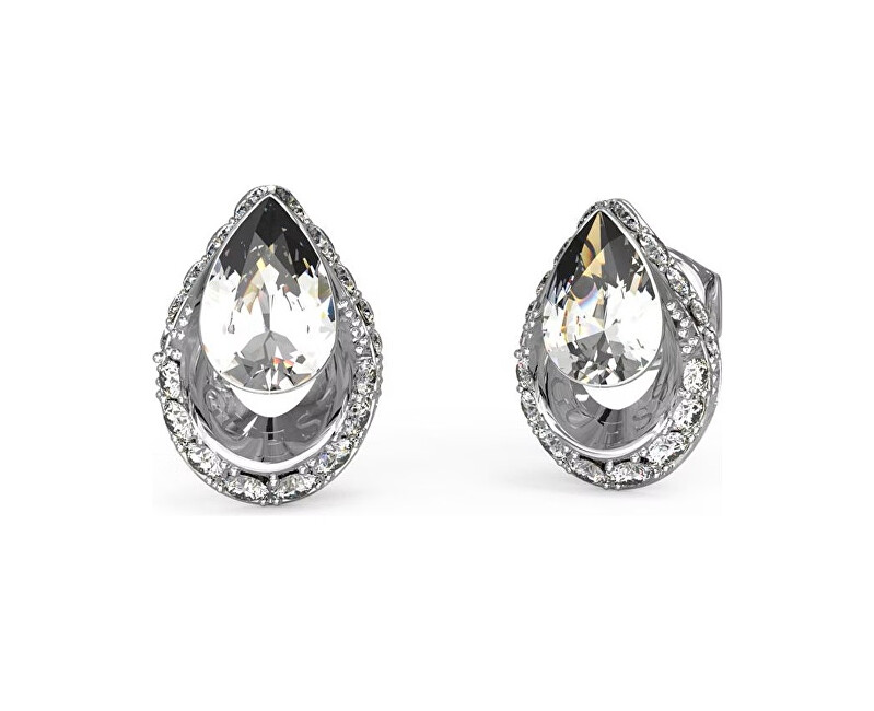 Guess Elegantní ocelové náušnice Crystal Drop JUBE03393JWRHT/U