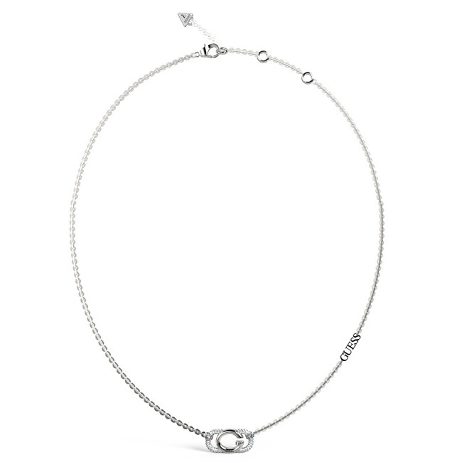Guess Elegantný oceľový náhrdelník s kryštálmi JUBN04509JWRHT-U číra, strieborná