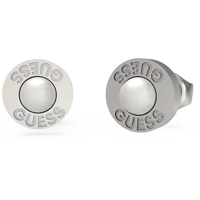 Guess Ocelové náušnice s umělou perlou Edgy Styles JUME04067JWSTWIT/U
