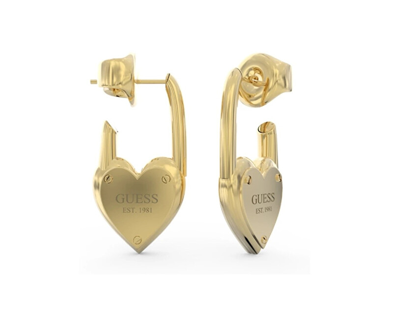 Guess Fashion pozlátené náušnice JUBE04214JWYGT-U zlatá