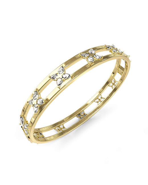 Guess Jemný pozlacený pevný náramek Wild Flower JUBB05497JWYGS