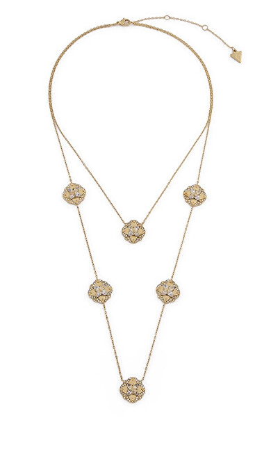 Guess Luxusní pozlacený dvojitý náhrdelník Wild Flower JUBN05500JWYGT/U