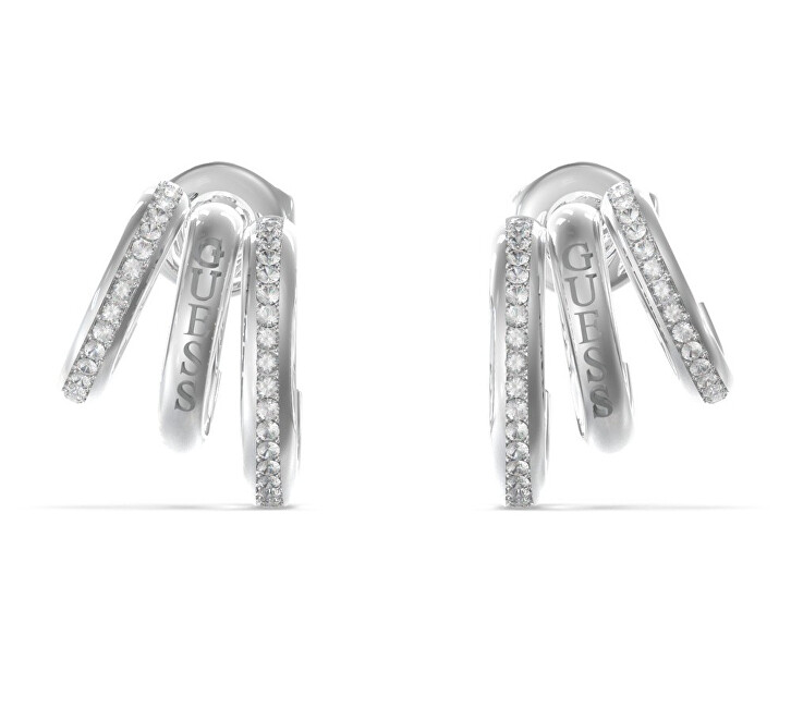 Guess Originálne trblietavé náušnice Crazy Earrings JUBE03302JWRHT/U