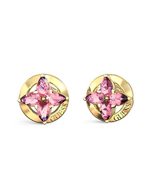 Guess Něžné pozlacené náušnice se zirkony Secret Garden JUBE06040JWYGPKT/U
