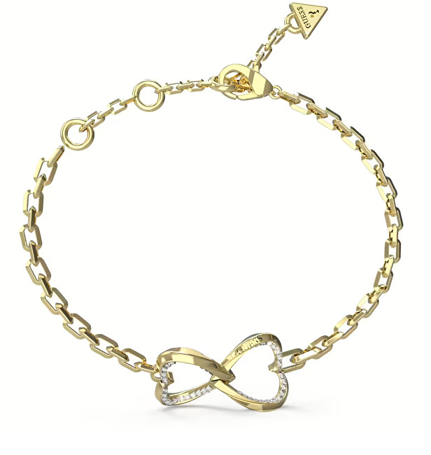 Guess Něžný pozlacený náramek se srdíčky Mon Amour JUBB04618JWYG