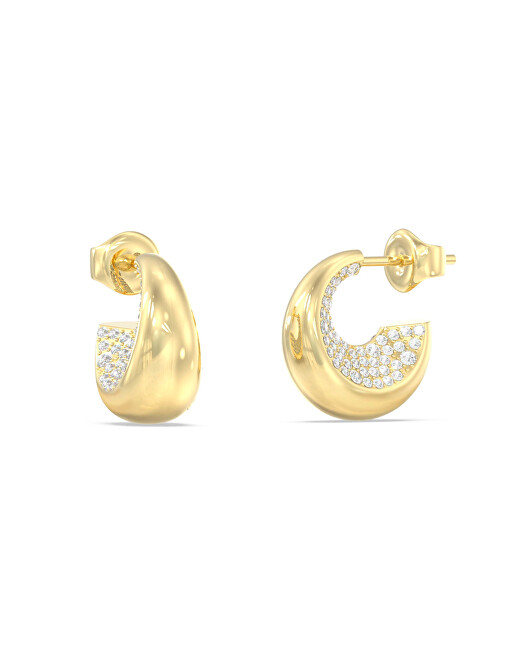 Guess Pozlacené náušnice s krystaly Moon Drops JUBE06249JWYGT/U