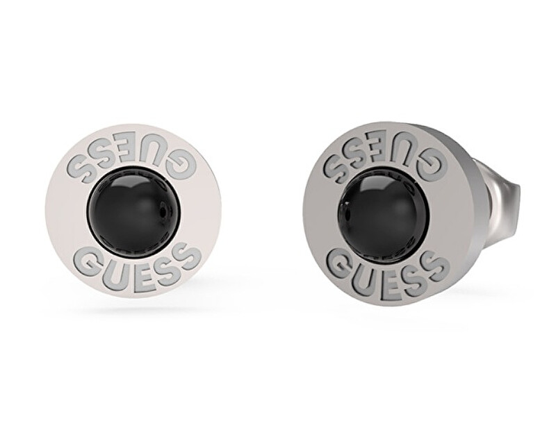 Guess Ocelové náušnice s umělou perlou Edgy Styles JUME04055JWSTBKT/U