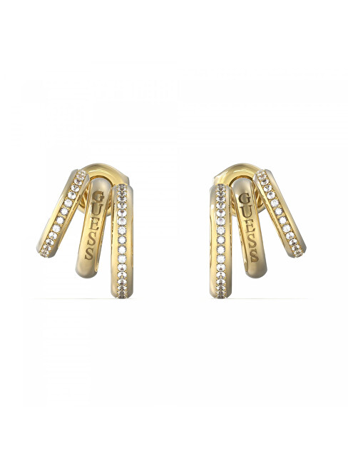 Guess Originální pozlacené náušnice Crazy Earrings JUBE03302JWYGT/U
