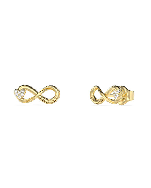 Guess Pozlátené náušnice Nekonečno Love Bites JUBE06049JWYGT/U číra, zlatá