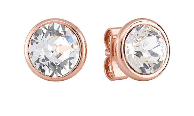 Guess Pozlacené náušnice s čirými krystaly Frontiers JUBE02159JWRGT/U