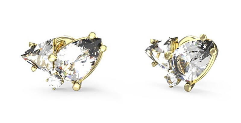 Guess Pozlacené náušnice s krystaly Wonderlights JUBE04415JWYGT/U