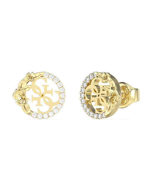 Guess Pozlacené peckové náušnice 4 Love JUBE05041JWYGT/U