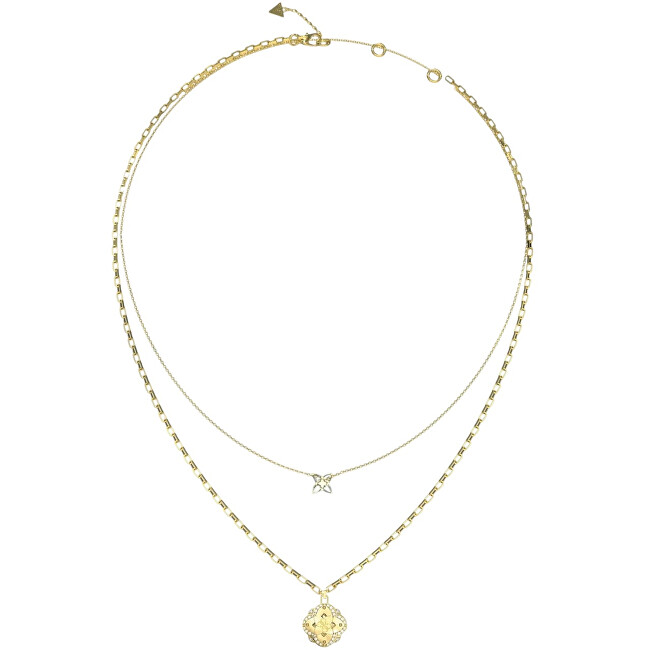 Guess Pozlacený dvojitý náhrdelník Wild Flower JUBN05507JWYGT/U