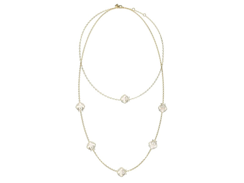 Guess Pozlacený dvojitý náhrdelník s květinami Wild Flower JUBN05581JWYGT/U