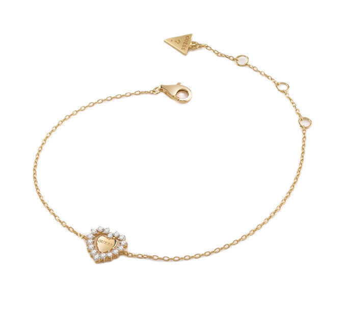 Guess Pozlacený náramek ze stříbra Srdce Jardin JSBB04454JWYG