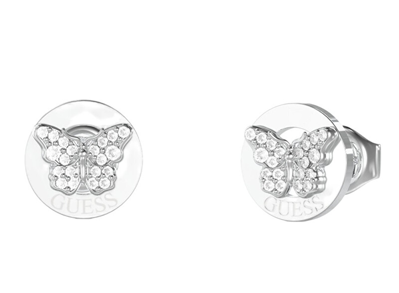 Guess Pôvabné oceľové náušnice Motýliky Chrysalis JUBE06136JWRHT/U