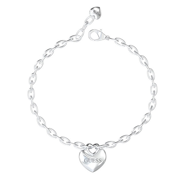 Guess Půvabný ocelový náramek se srdíčkem Crazy In Love JUBB05217JWRH