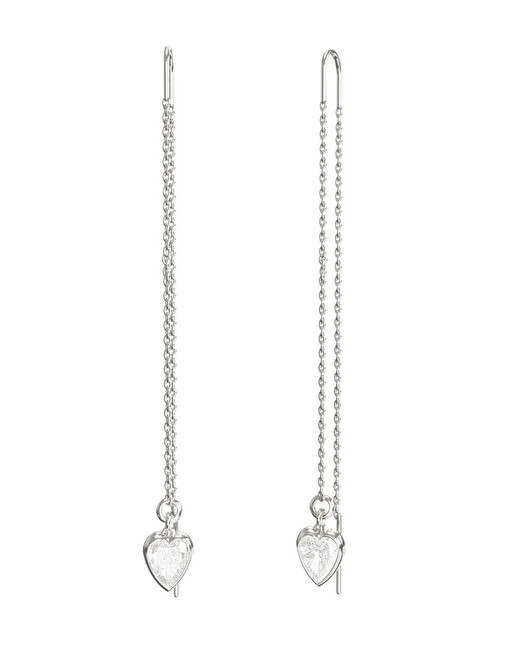 Guess Retiazkové náušnice z ocele Crystal Love JUBE06364JWRHT/U číra, strieborná
