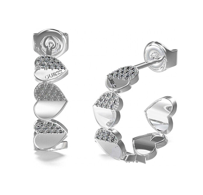 Guess Romantické kruhové náušnice Lovely Guess JUBE03040JWRHT
