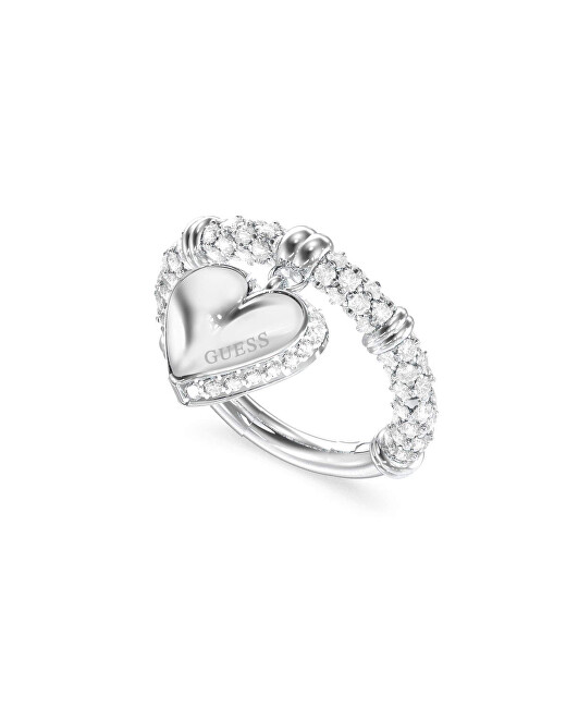 Guess Romantický ocelový prsten Srdce By Your Side JUBR06077JWRH