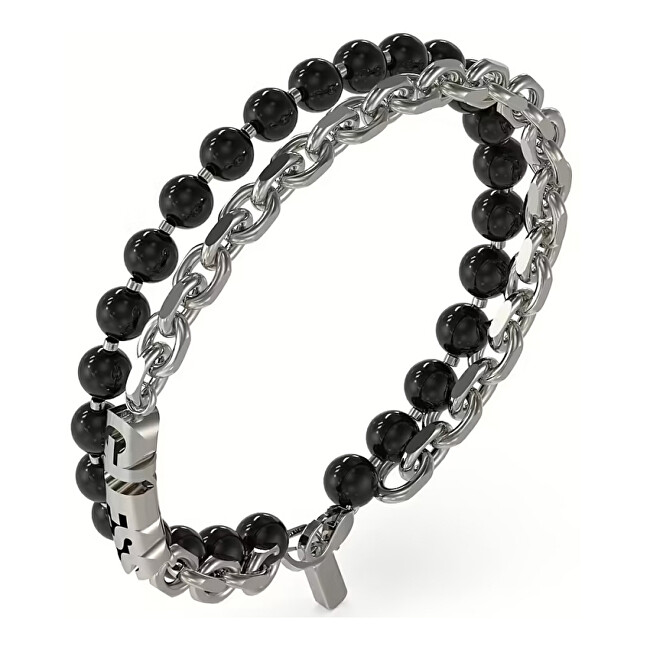 Guess Dvojitý pánský náramek Edgy Styles JUMB04051JWSTBK