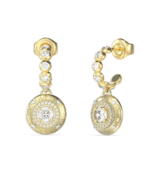 Guess Trblietavé oceľové náušnice s príveskami Sparks JUBE06284JWYGT/U číra, zlatá