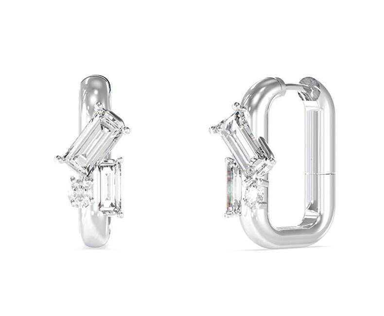 Guess Třpytivé oválné náušnice z oceli Chandelier JUBE05361JWRHT/U