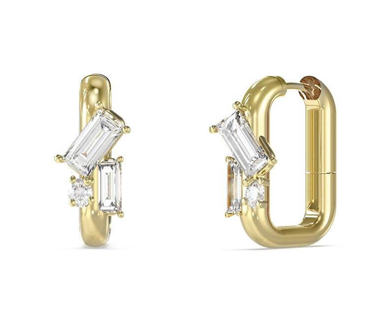 Guess Třpytivé oválné náušnice z oceli Chandelier JUBE05361JWYGT/U
