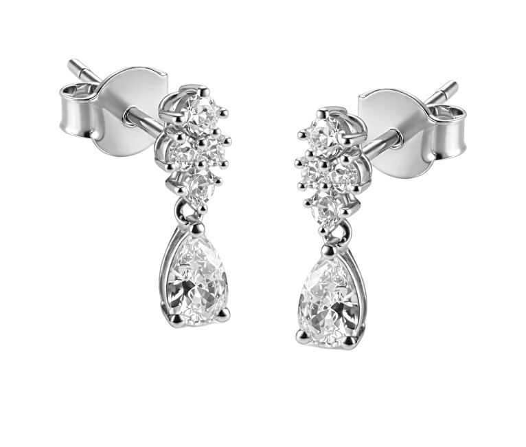 Guess Třpytivé stříbrné náušnice Jardin JSBE04496JWRHT/U
