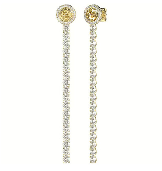 Guess Výrazné pozlacené náušnice s čirými krystaly Paradise JUBE05144JWYGT/U