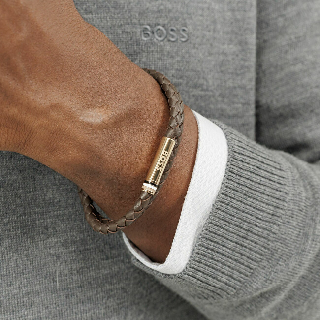 Hugo Boss Dvojitý kožený náramek Ares 1580670
